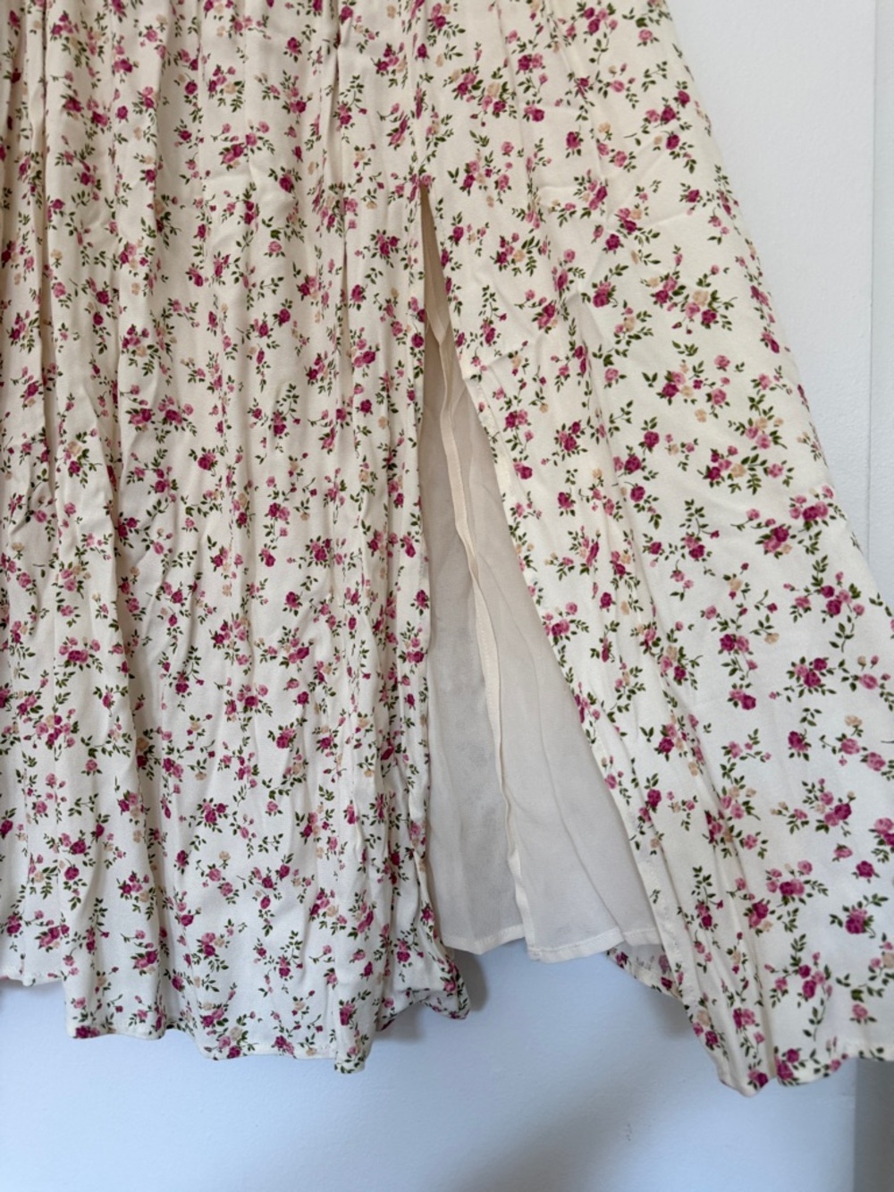 Reformation Cream Maxi Dress with Pink Floral Print - Picture 6 of 7